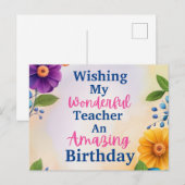 Lehrers Geburtstag Postkarte (Vorne/Hinten)