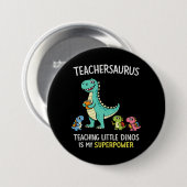 Lehrersaurus-Lehrerhumor mit kleinen Dinosauriern Button (Vorne & Hinten)