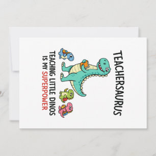 Lehrersaurus-Lehrerhumor mit kleinen Dinosauriern Einladung