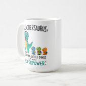 Lehrersaurus-Lehrerhumor mit kleinen Dinosauriern Kaffeetasse (Vorderseite Links)