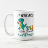 Lehrersaurus-Lehrerhumor mit kleinen Dinosauriern Kaffeetasse (Links)
