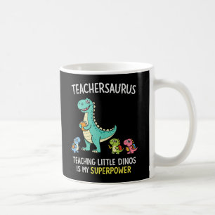 Lehrersaurus-Lehrerhumor mit kleinen Dinosauriern Kaffeetasse