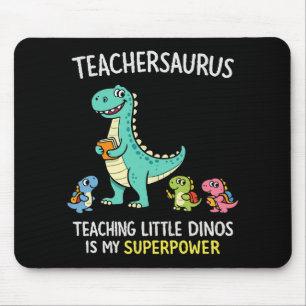 Lehrersaurus-Lehrerhumor mit kleinen Dinosauriern Mousepad