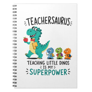 Lehrersaurus-Lehrerhumor mit kleinen Dinosauriern Notizblock