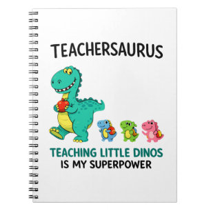Lehrersaurus-Lehrerhumor mit kleinen Dinosauriern Notizblock