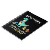 Lehrersaurus-Lehrerhumor mit kleinen Dinosauriern Notizblock (Linke Seite)