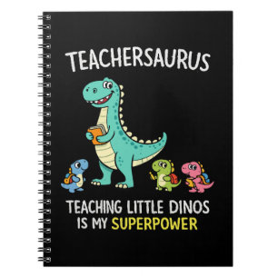 Lehrersaurus-Lehrerhumor mit kleinen Dinosauriern Notizblock