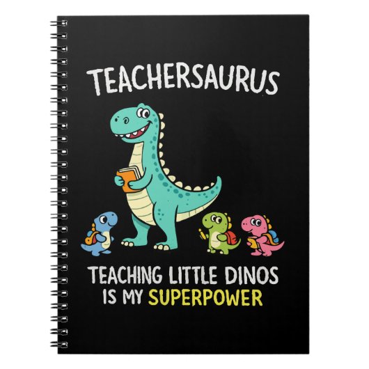 Lehrersaurus-Lehrerhumor mit kleinen Dinosauriern Notizblock (Vorderseite)