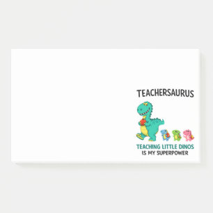 Lehrersaurus-Lehrerhumor mit kleinen Dinosauriern Post-it Klebezettel