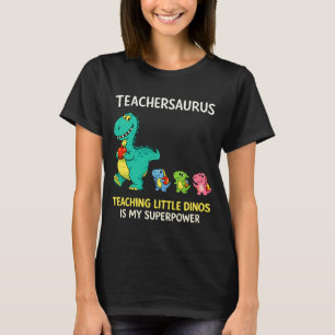 Lehrersaurus-Lehrerhumor mit kleinen Dinosauriern T-Shirt