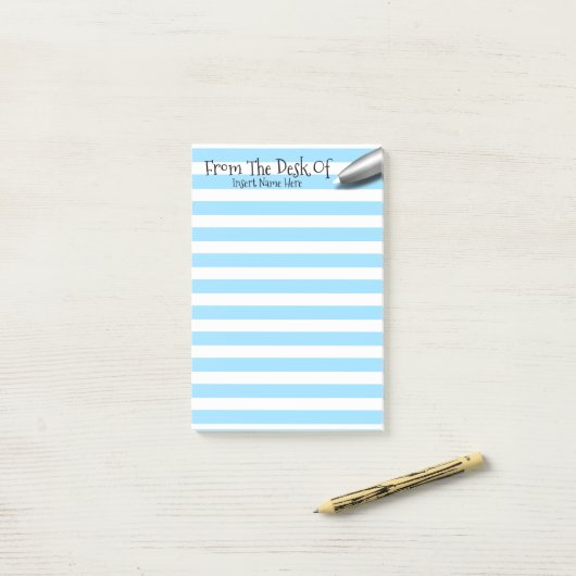 Lehrerschreibtisch-Pseudonym gezeichnet Post-it Klebezettel (Auf Schreibtisch)