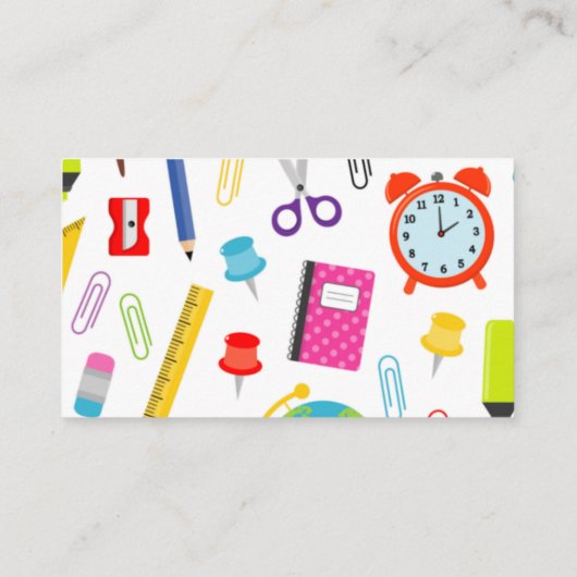 Lehrerschule liefert Muster Visitenkarte (Rückseite)