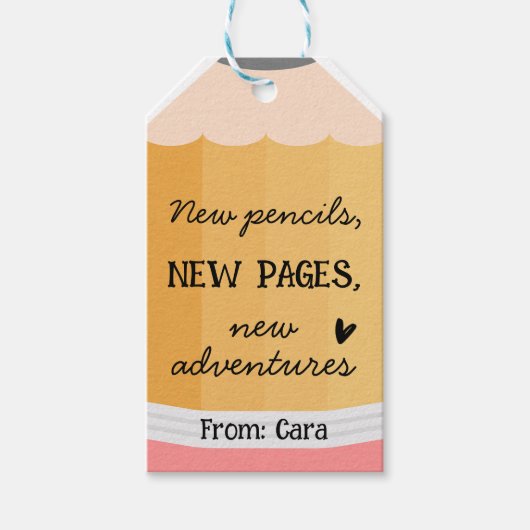 Lehrerschulen für Stifte Geschenkanhänger (Vorderseite)