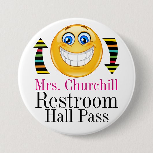 LehrerschulRestroom Pass Button (Vorderseite)