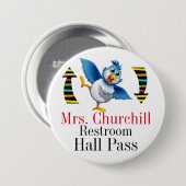 LehrerschulRestroom Pass Button (Vorne & Hinten)