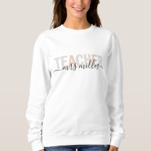 Lehrerskript Name und Pastellfarben T-Shirt Sweatshirt