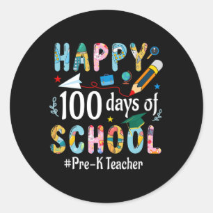 Lehrerspass am 100. Schultag Runder Aufkleber