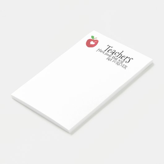 Lehrerspaß zitiert rotes Apfelherz "Pflanzensamen Post-it Klebezettel (angewinkelt)