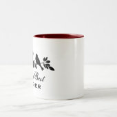 Lehrerspatzen-Silhouetteniederlassung der Welt Zweifarbige Tasse (Mittel)