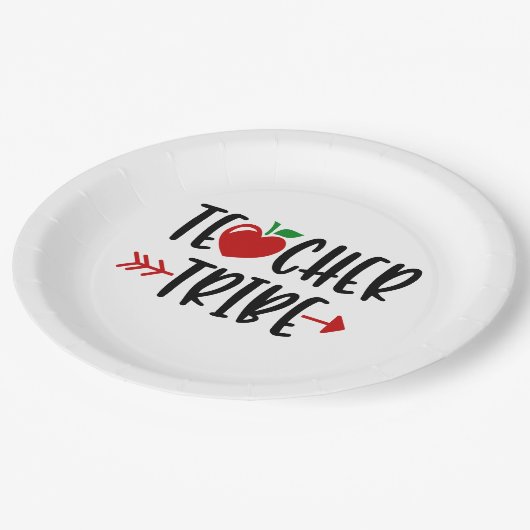 Lehrerstamm Apple and Arrow Pappteller (Schrägansicht)