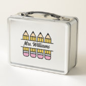 Lehrerstift zurück zur Schulbewertung Metall Brotdose (Rückseite)