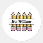 Lehrerstift zurück zur Schulbewertung Runder Aufkleber (Vorderseite)