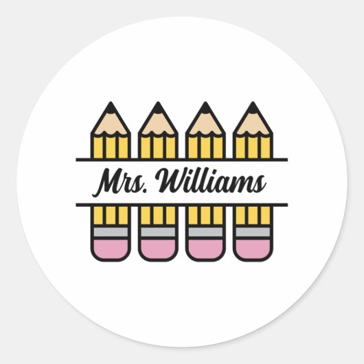 Lehrerstift zurück zur Schulbewertung Runder Aufkleber (Vorderseite)