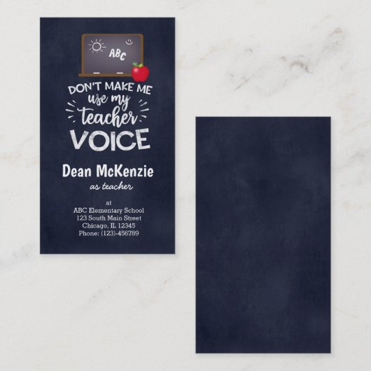 Lehrerstimme Visitenkarte (Vorne/Hinten)
