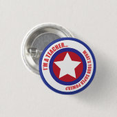 Lehrersuperhero-Button Button (Vorne & Hinten)