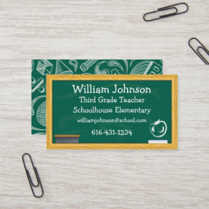 Lehrertafel-Geschäftskarte für Schulen Visitenkarte