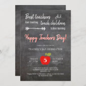 Lehrertag danke dir Party-Tafel Einladung (Vorne/Hinten)