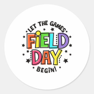 Lehrertag Feld Tag Die Spiele Beginnen Fiel Runder Aufkleber