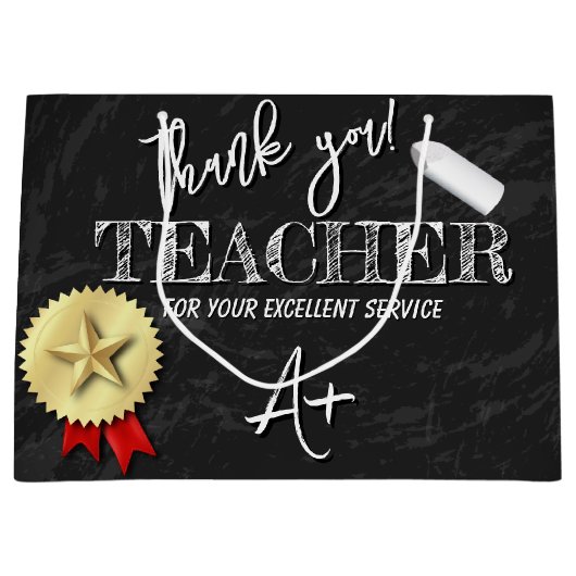 Lehrertag | Lehrerbewertung Große Geschenktüte (Vorderseite)