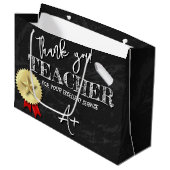 Lehrertag | Lehrerbewertung Große Geschenktüte (Vorderseite Schrägansicht)