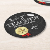Lehrertag | Lehrerbewertung Runder Pappuntersetzer (Angewinkelt)