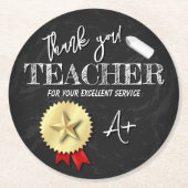 Lehrertag | Lehrerbewertung Runder Pappuntersetzer (Vorderseite)