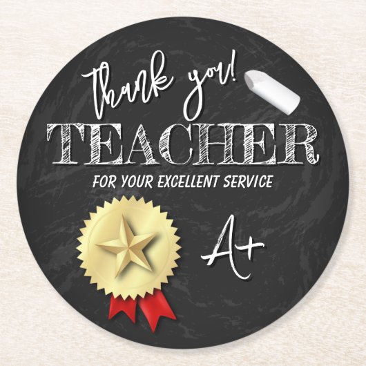 Lehrertag | Lehrerbewertung Runder Pappuntersetzer (Vorderseite)