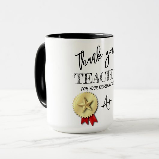 Lehrertag | Lehrerbewertung Tasse (Vorderseite Links)