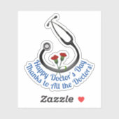 Lehrertag Stethoskop Aufkleber (Blatt)