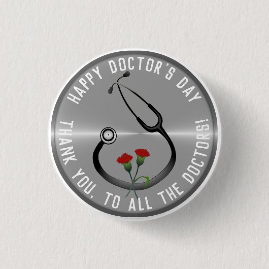 Lehrertag Stethoskop Button (Vorderseite)