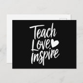 Lehrertagslehre Liebe Inspiriere Lehrerleben Postkarte (Vorne/Hinten)