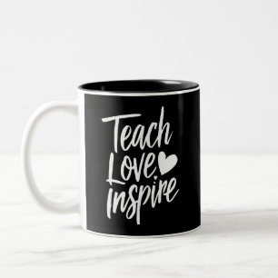Lehrertagslehre Liebe Inspiriere Lehrerleben Zweifarbige Tasse