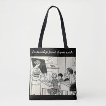 Lehrertasche mit Vintage-Motiv