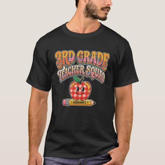 Lehrerteam der 3. Klasse Karierter Apfel T-Shirt (Vorderseite)