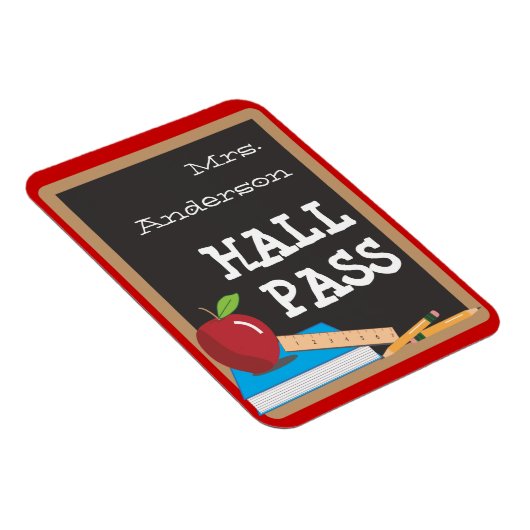 Lehrertools Blackboard & Apple Hall Pass Magnet (Rechte Seite)