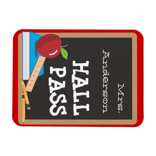 Lehrertools Blackboard & Apple Hall Pass Magnet (Horizontal)
