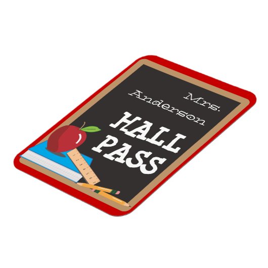 Lehrertools Blackboard & Apple Hall Pass Magnet (Linke Seite)