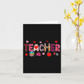 Lehrertools Valentinstag Leopard Job Team Cut Karte (Gelbe Blume)