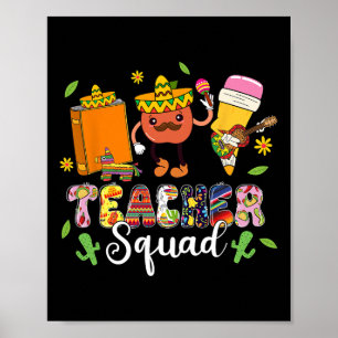 Lehrertrupp lässt Fiesta Cinco De Mayo mexikanisch Poster