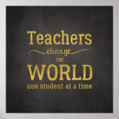 Lehrertypografie Gold-Skript zitieren inspirierend Poster (Vorne)